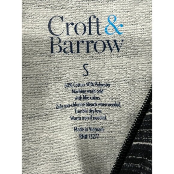 Croft & Barrow Womens Black White Half Zip Pullover Top Size Small - Picture 5 of 8
